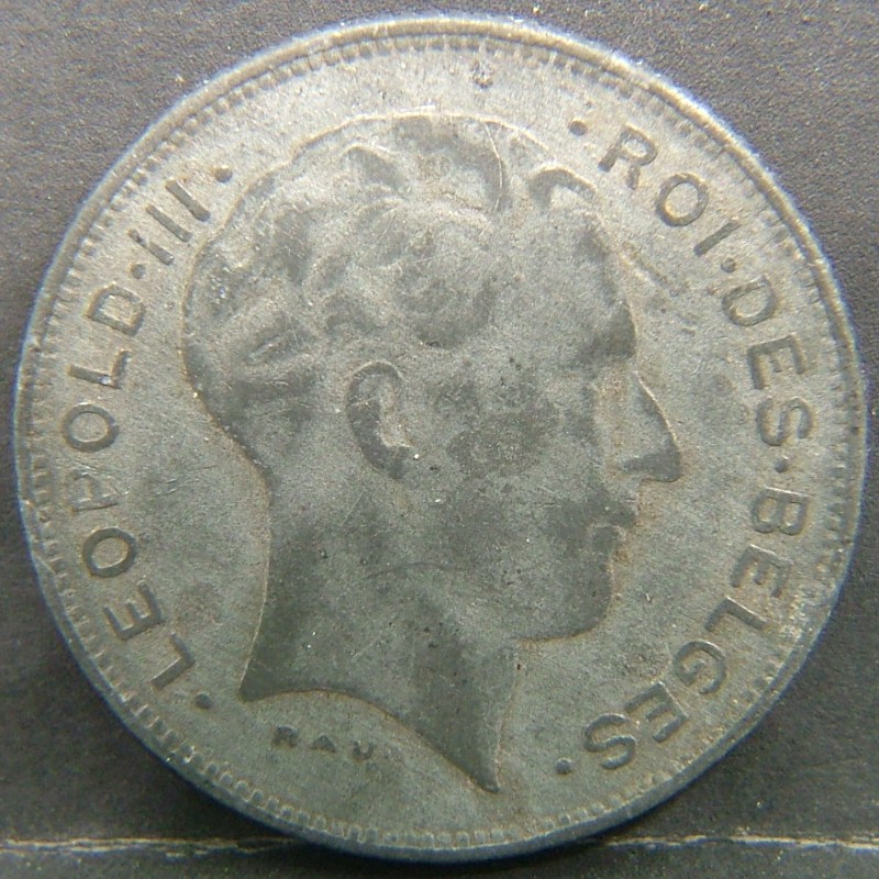 Back side of 🇧🇪 BELGIUM – Royal Portraits and National Symbols 5 Francs, "Des Belges"  1941 object