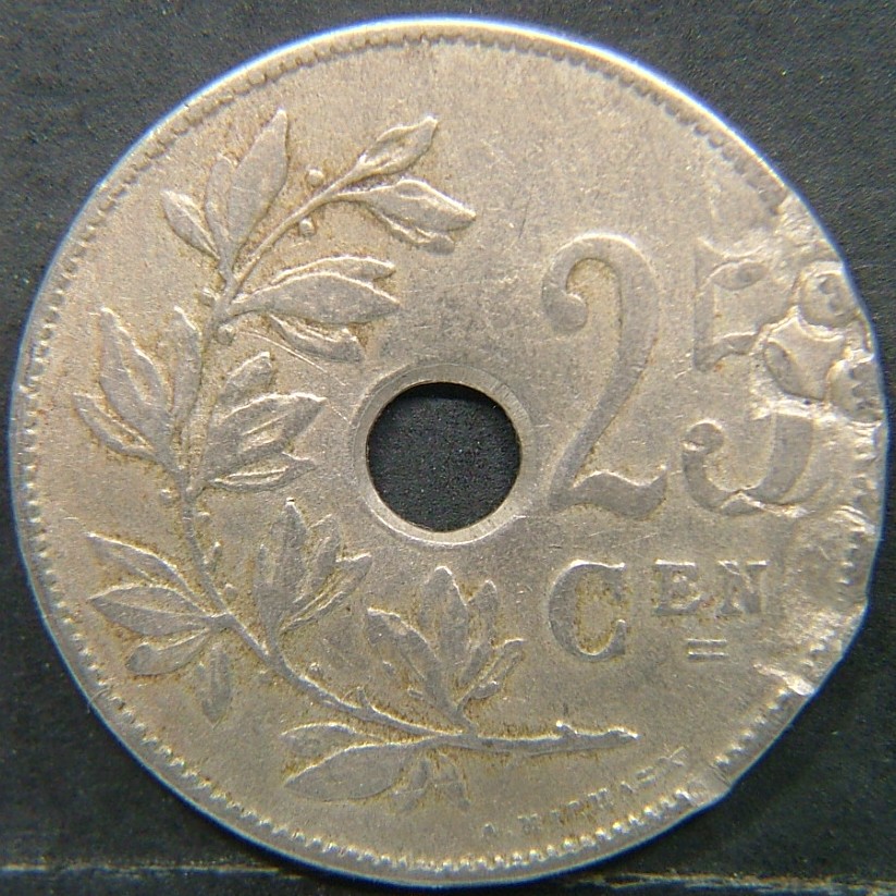 Additional view 2 of 🇧🇪 BELGIUM – Royal Portraits and National Symbols 25 Centimes  1910 object