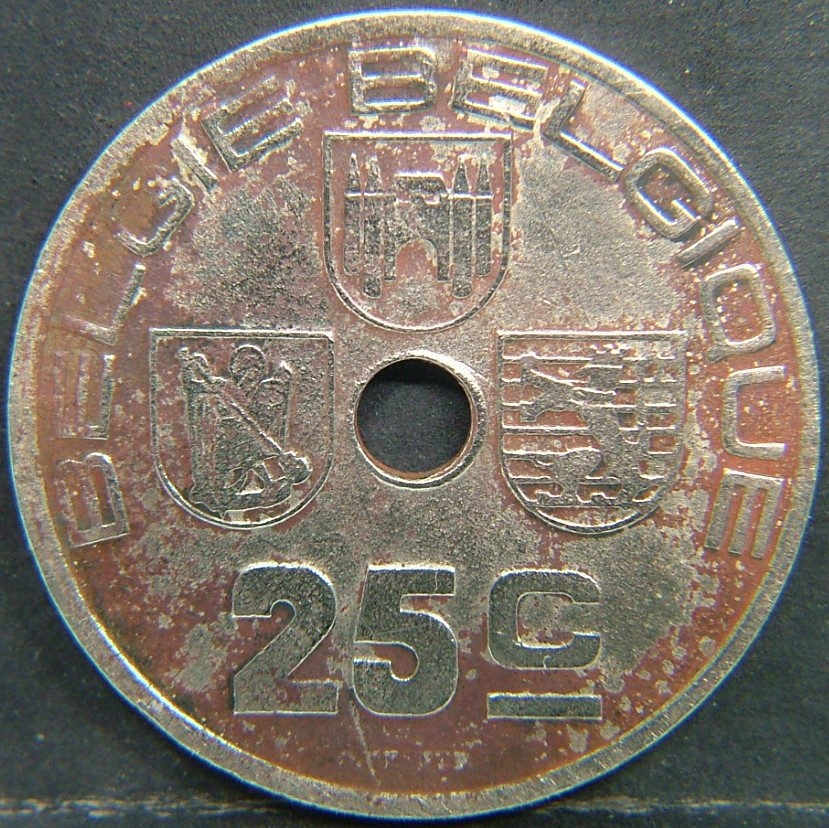 Additional view 2 of 🇧🇪 BELGIUM – Royal Portraits and National Symbols 25 Centimes  1938 object