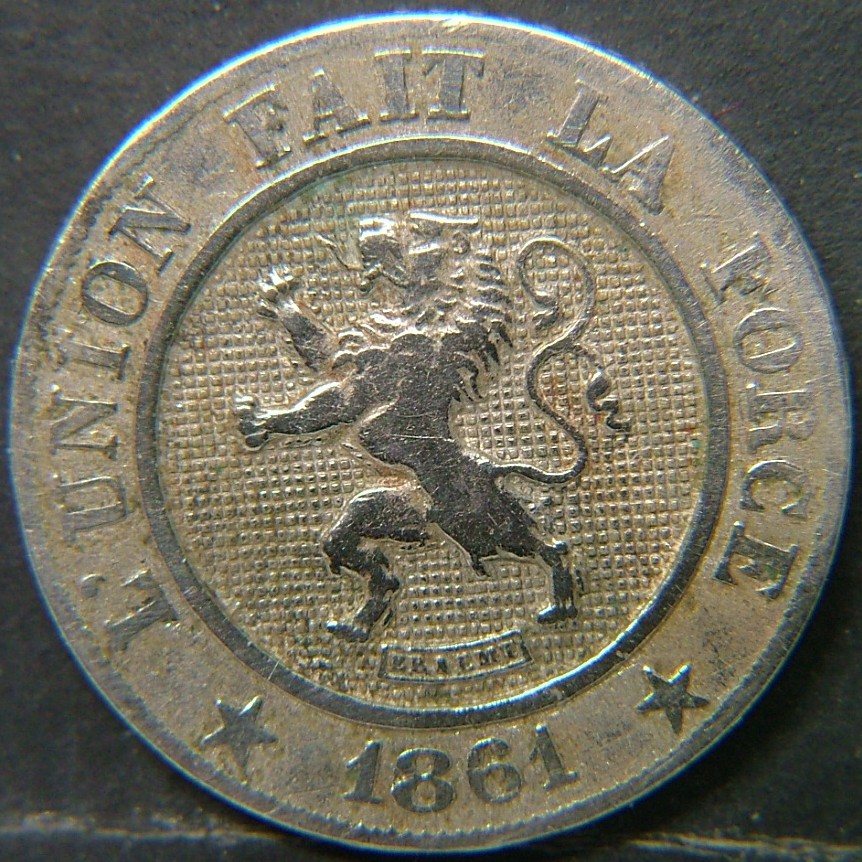 Back side of 🇧🇪 BELGIUM – Royal Portraits and National Symbols 10 Centimes  1861 object