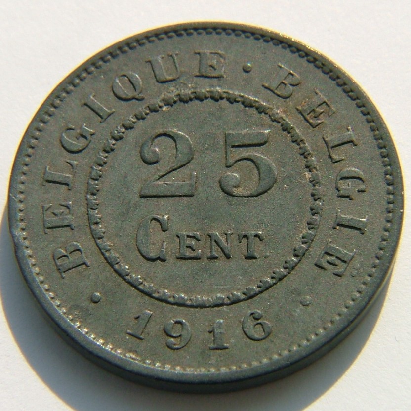 Additional view 1 of Belgium 25 Centimes 1916 coin