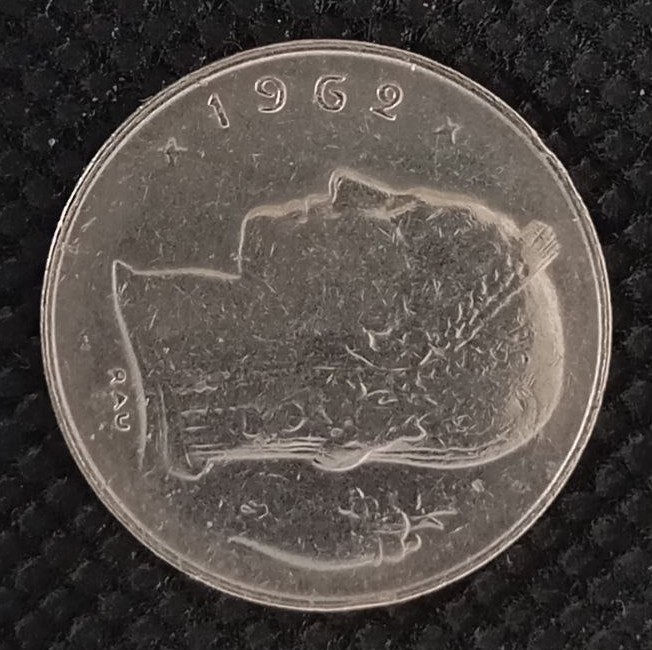 Front side of Belgium 1 Franc "Belgique'' 1962 coin