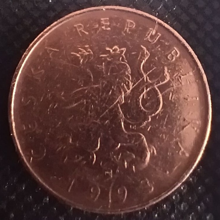 Front side of Сzech republic 10 Korun 1993 coin