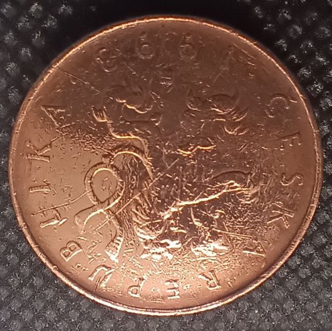 Back side of Сzech republic 10 Korun 1993 coin