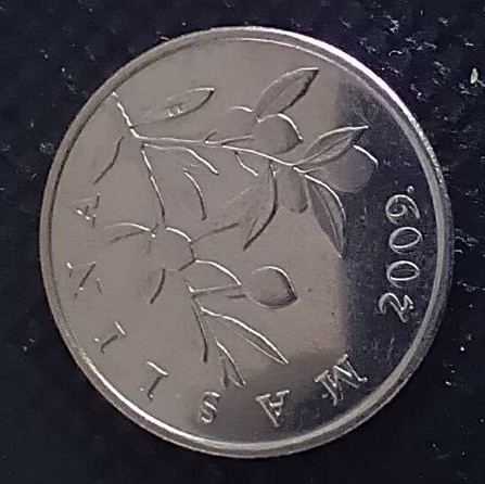 Back side of Croatia 20 Lipa "Maslina" 2009 coin
