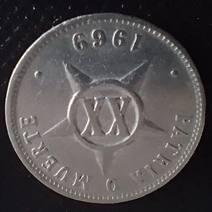 Additional view 2 of Cuba 20 Centavos 1967 coin