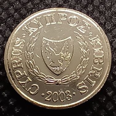 Front side of Cyprus 1 Cent 2003 coin