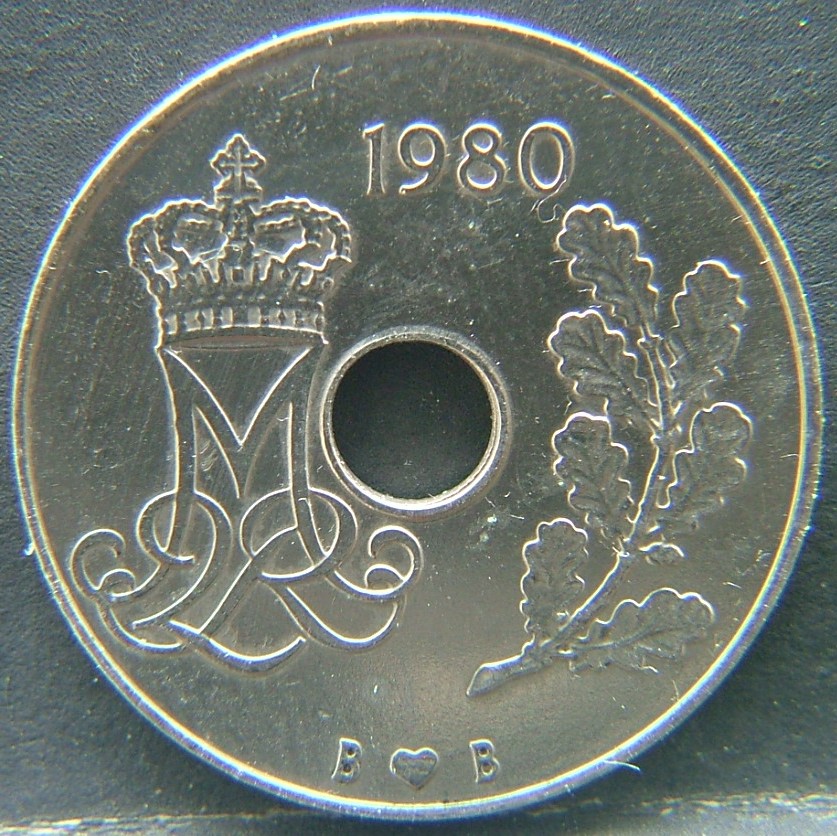 Front side of 🇩🇰 DENMARK – Viking Roots in Coinage 25 Ore 1980 coin
