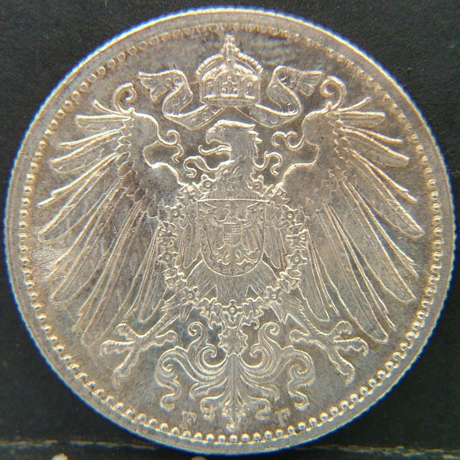Back side of 🇩🇪 GERMANY – Unified Coins of a Divided History 1 Mark "F"  1914 object