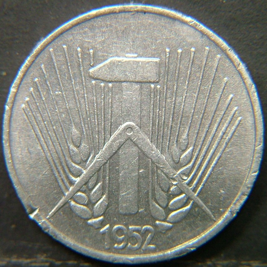 Back side of 🇩🇪 GERMANY – Unified Coins of a Divided History 1 Pfenning "A"  1952 object