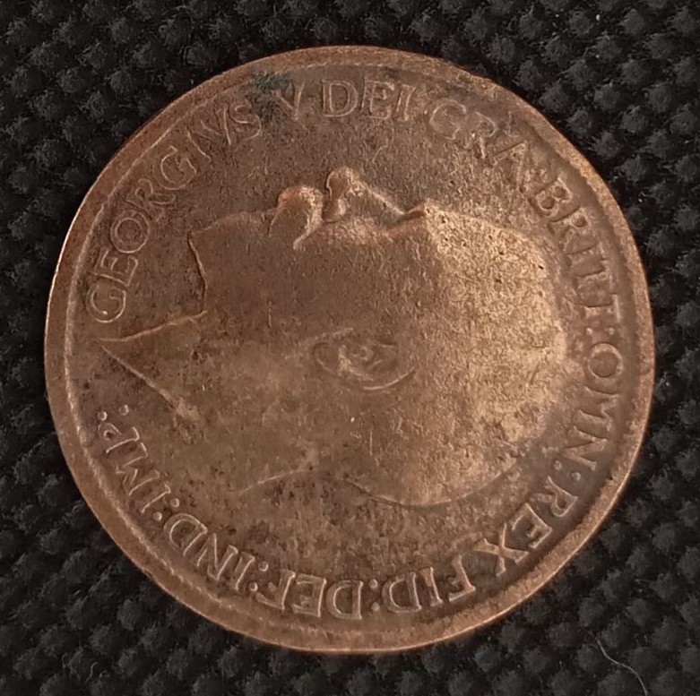 Front side of Great Britain 1 Penny 1916 coin