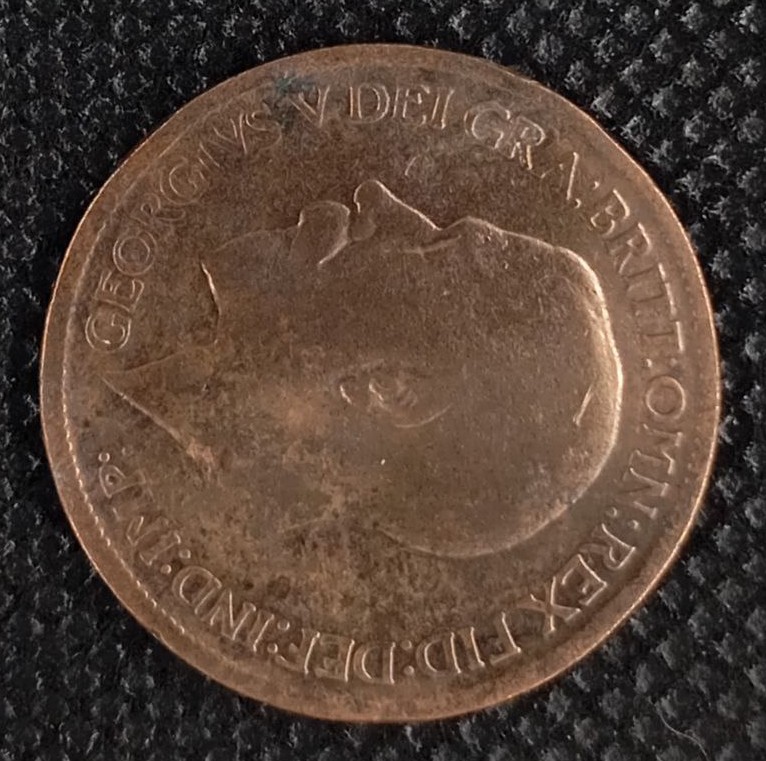 Back side of Great Britain 1 Penny 1916 coin