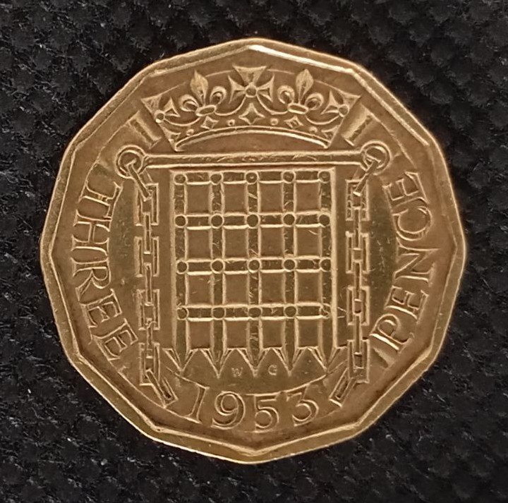 Additional view 2 of Great Britain 3 Pence 1953 coin