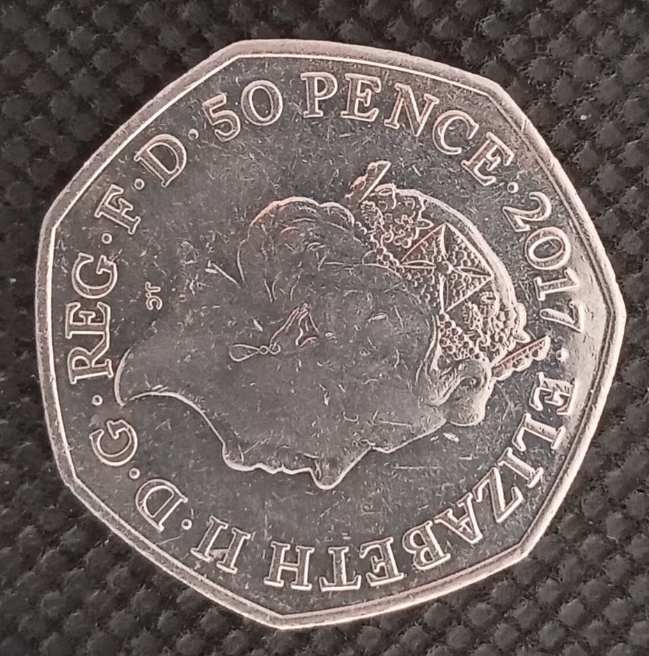 Back side of Great Britain 50 Pence 2017 coin