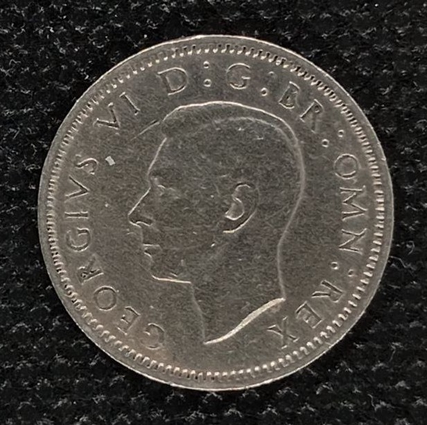 Back side of Great Britain 6 Pence 1948 coin