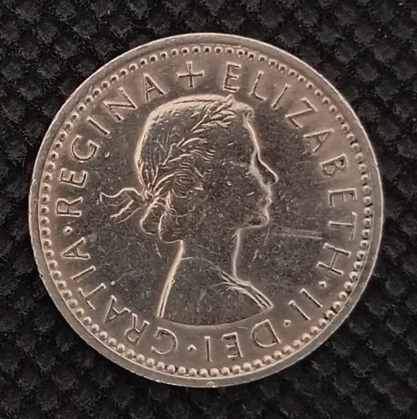 Front side of Great Britain 6 Pence 1957 coin