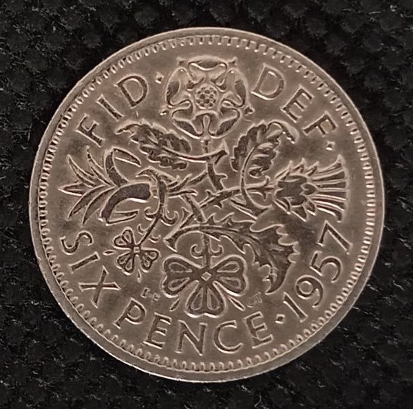 Additional view 2 of Great Britain 6 Pence 1957 coin