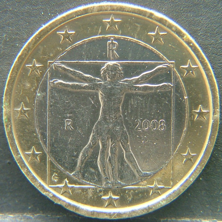 Front side of 🇮🇹 ITALY – Lira of Kings and Republic 1 Euro 2008 coin