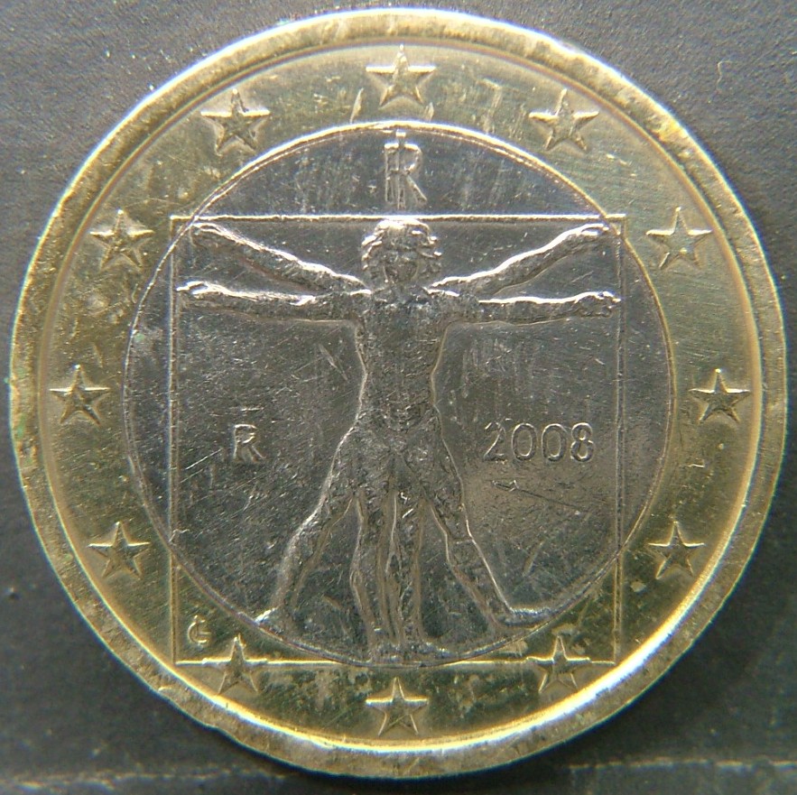 Back side of 🇮🇹 ITALY – Lira of Kings and Republic 1 Euro  2008 object