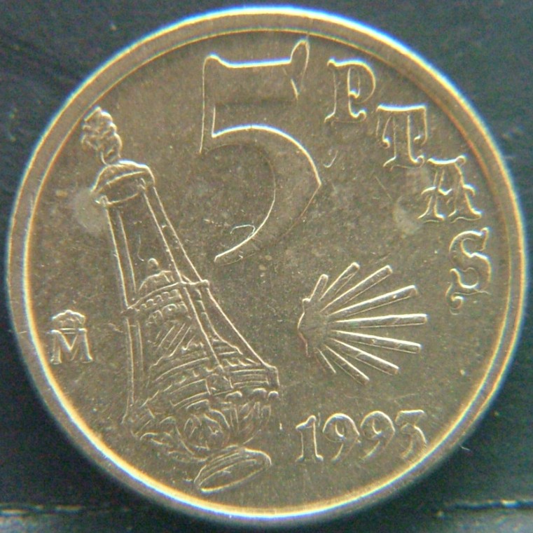 Additional view 1 of 🇪🇸 SPAIN – From Peseta to Euro 5 Pesetas 1993 coin