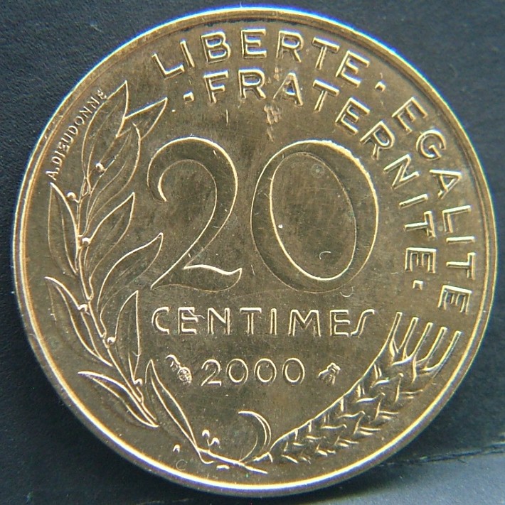 Additional view 1 of France 20 Centimes 2000 coin