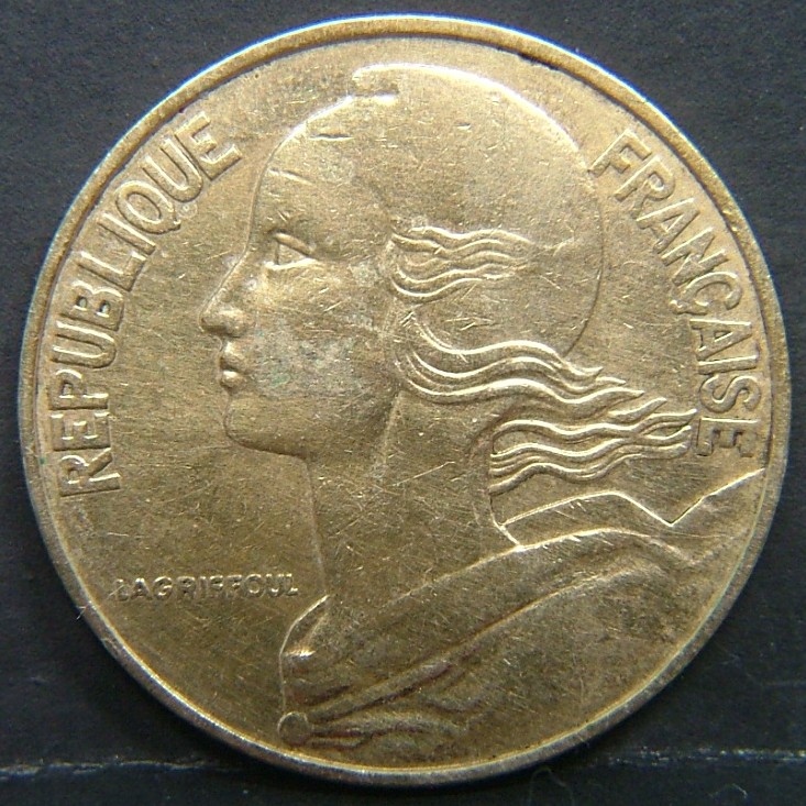 Front side of France 20 Centimes 1981 coin
