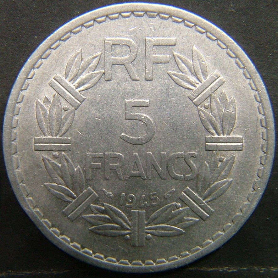 Additional view 1 of 🇫🇷 FRANCE 5 Franks  1945 object