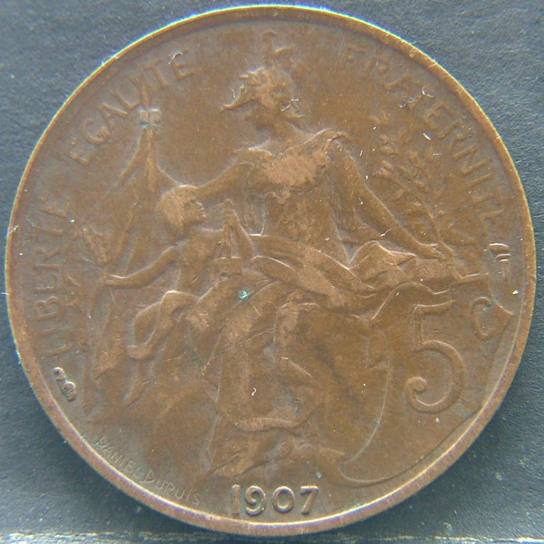Additional view 1 of 🇫🇷 FRANCE 5 Centimes 1907 coin
