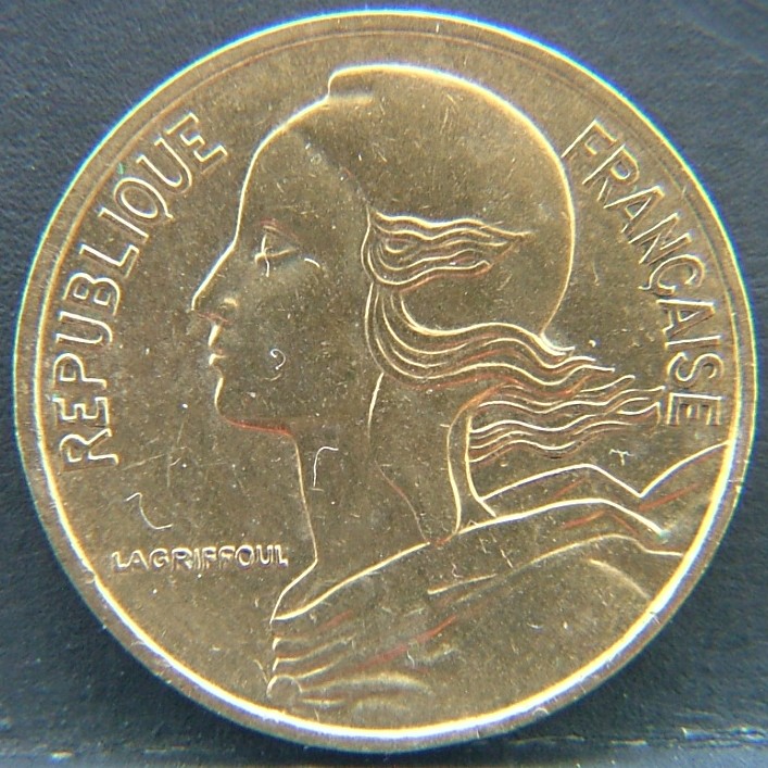 Front side of France 5 Centimes 1988 coin
