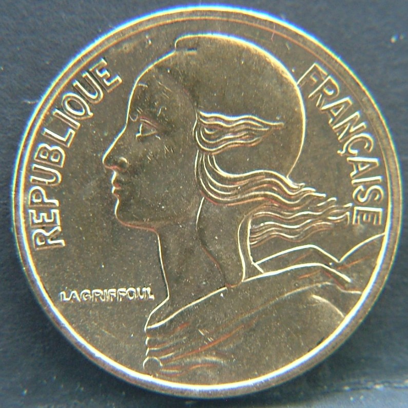 Front side of France 5 Centimes 1998 coin