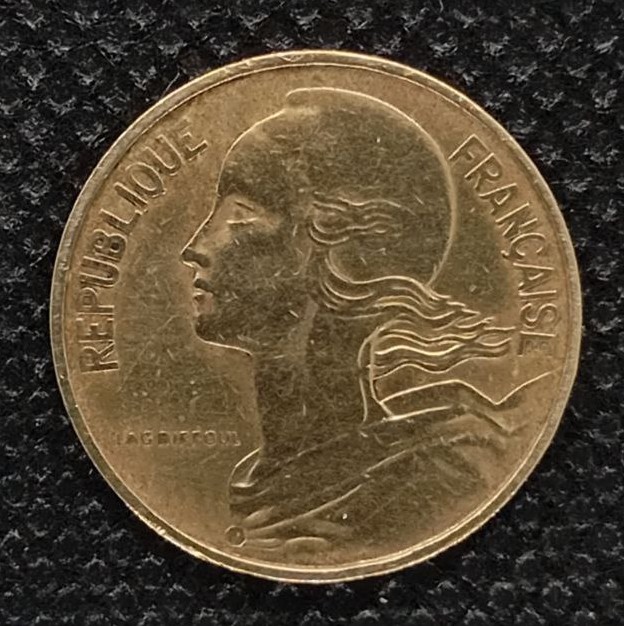 Back side of France 10 Centimes 1962 coin