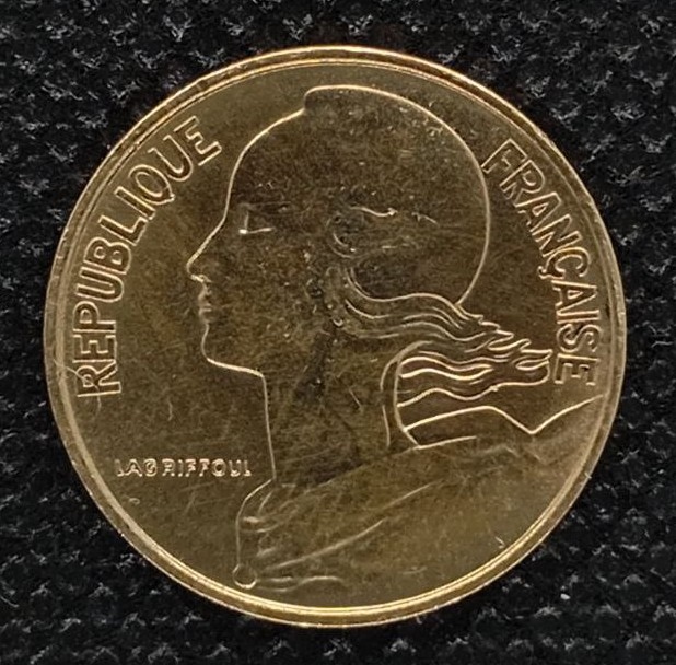Back side of France 10 Centimes 1963 coin