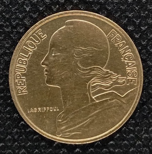 Back side of France 10 Centimes 1964 coin