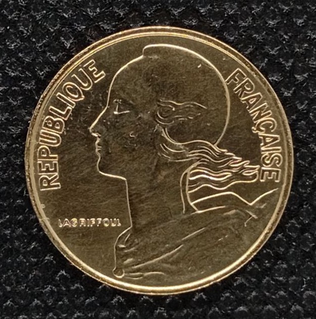 Back side of France 10 Centimes 1967 coin