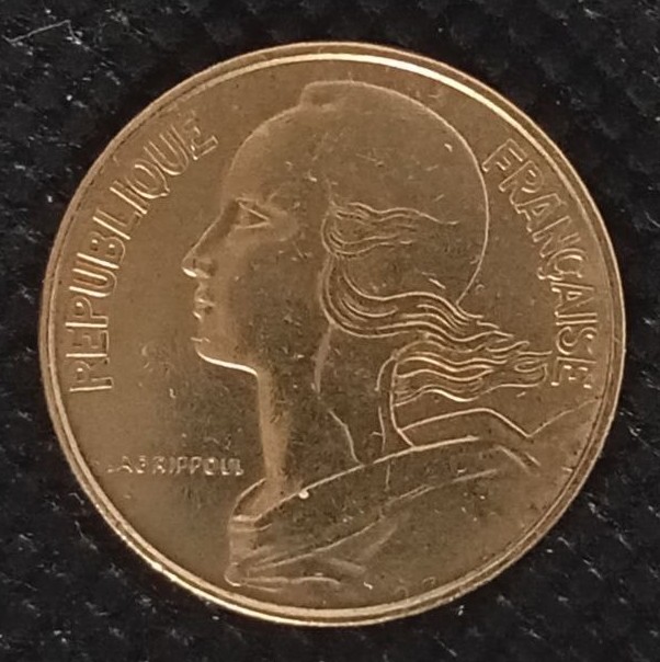 Front side of France 10 Centimes 1974 coin