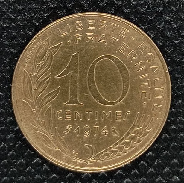 Additional view 2 of France 10 Centimes 1974 coin