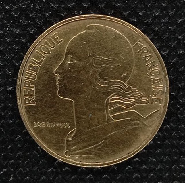 Back side of France 10 Centimes 1984 coin