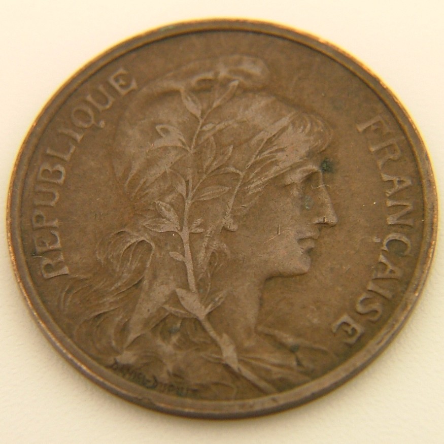 Back side of France 5 Centimes 1907 coin