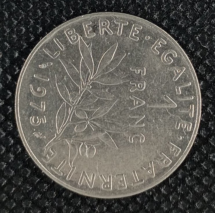 Additional view 2 of France 1 Frank 1975 coin