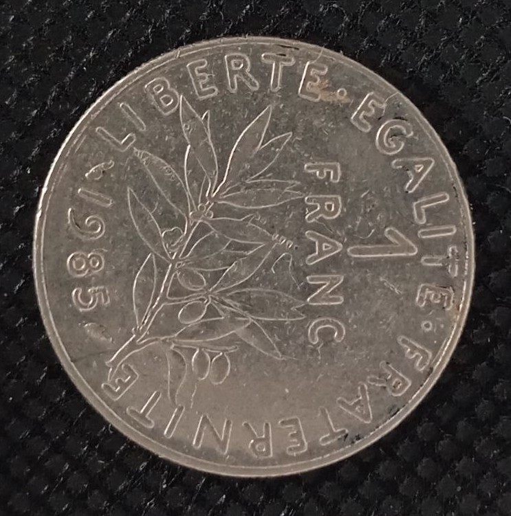 Additional view 1 of France 1 Frank 1985 coin