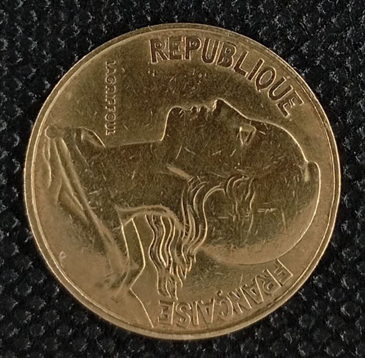 Back side of France 20 Centimes 1963 coin