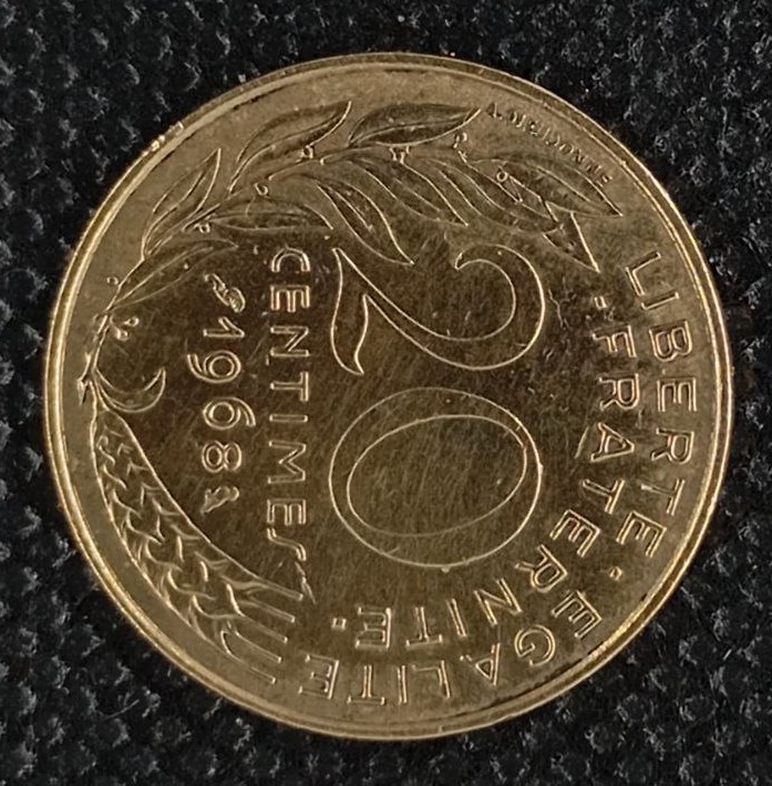 Additional view 2 of France 20 Centimes 1968 coin