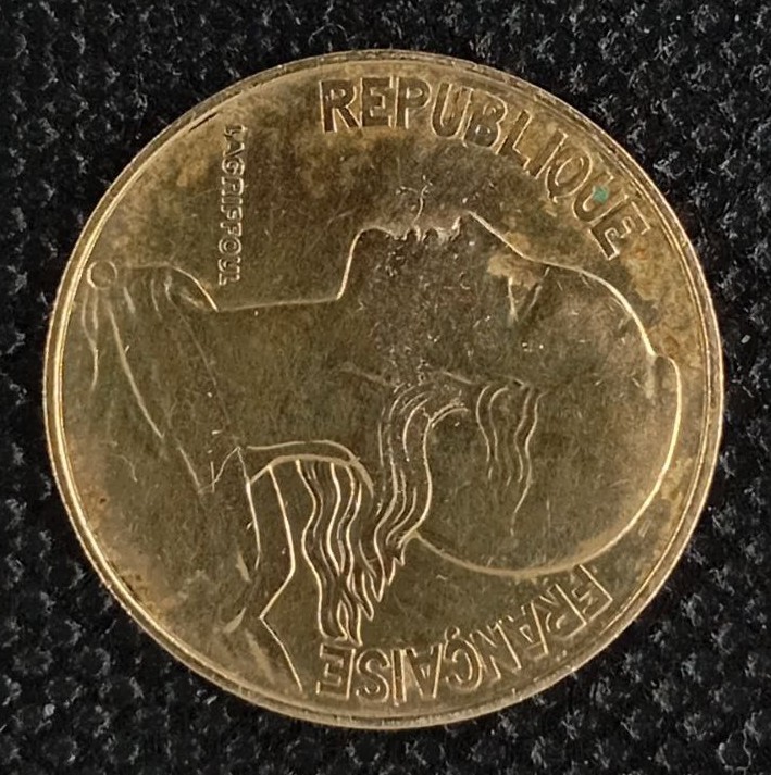 Back side of France 20 Centimes 1989 coin