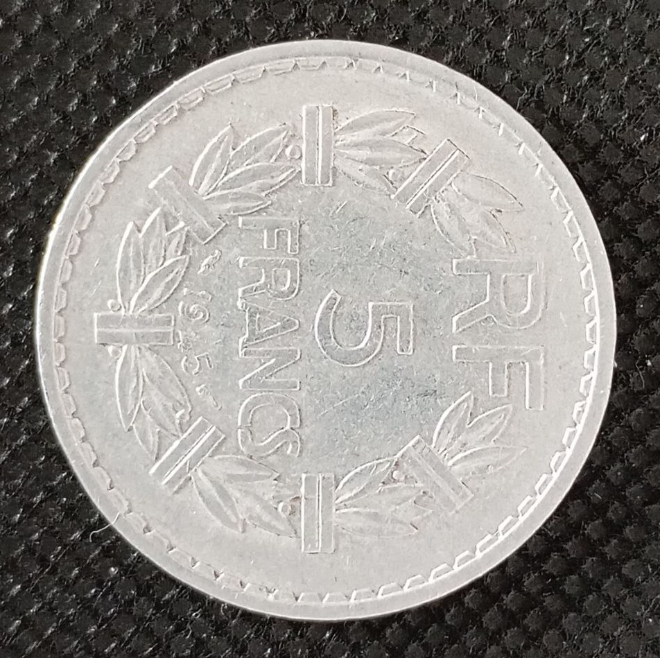 Additional view 1 of France 5 Franks 1945 coin
