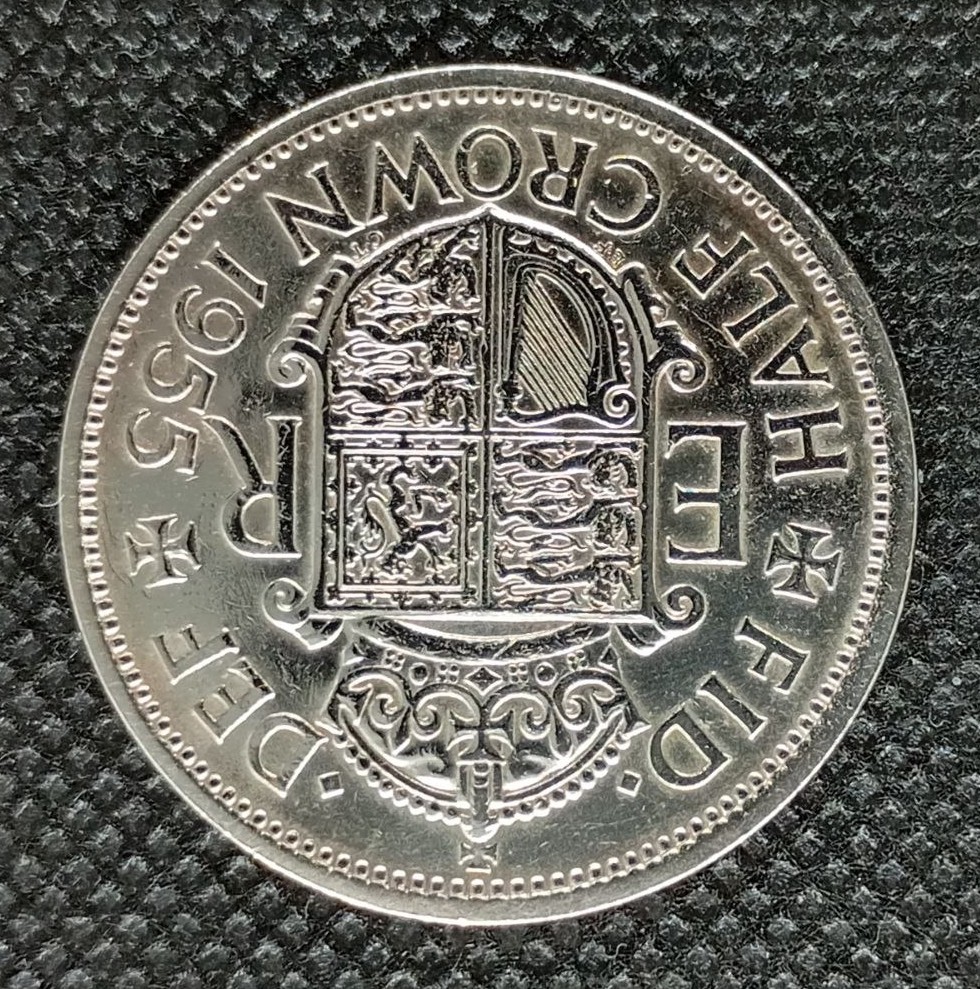 Additional view 2 of Great Britain 1/2 Crown 1955 coin