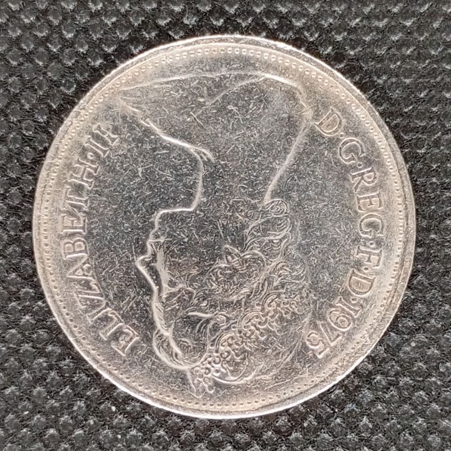 Back side of Great Britain 10 Pence 1975 coin