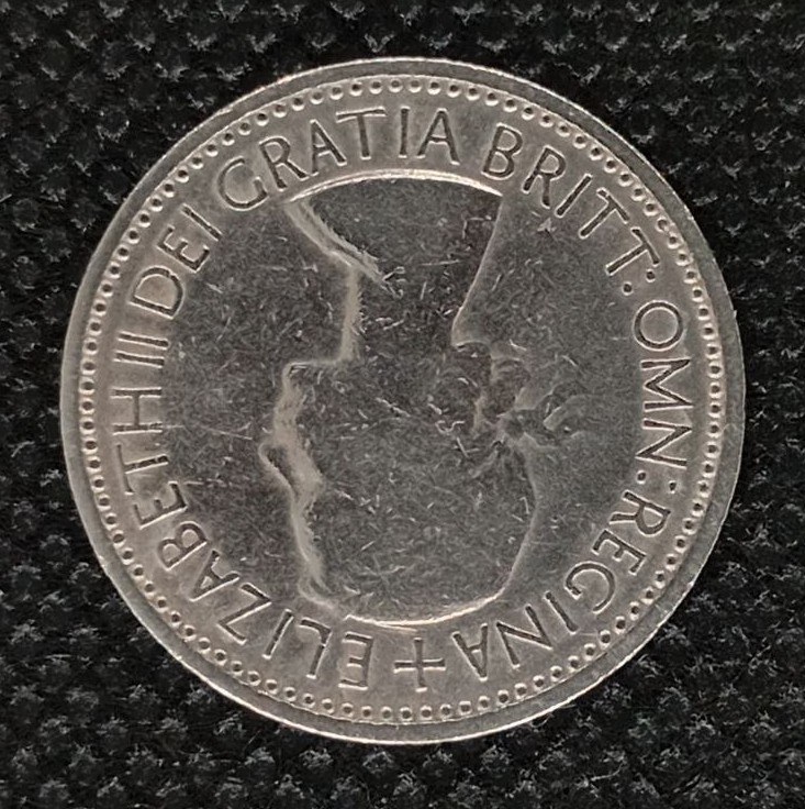 Back side of Great Britain 1 Shilling 1953 coin