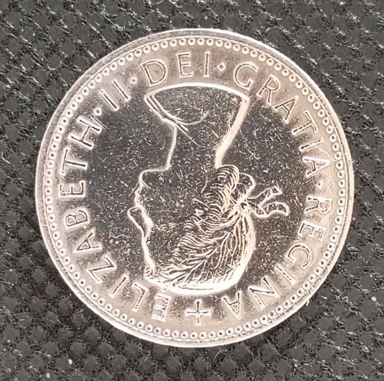 Front side of Great Britain 1 Shilling 1956 coin