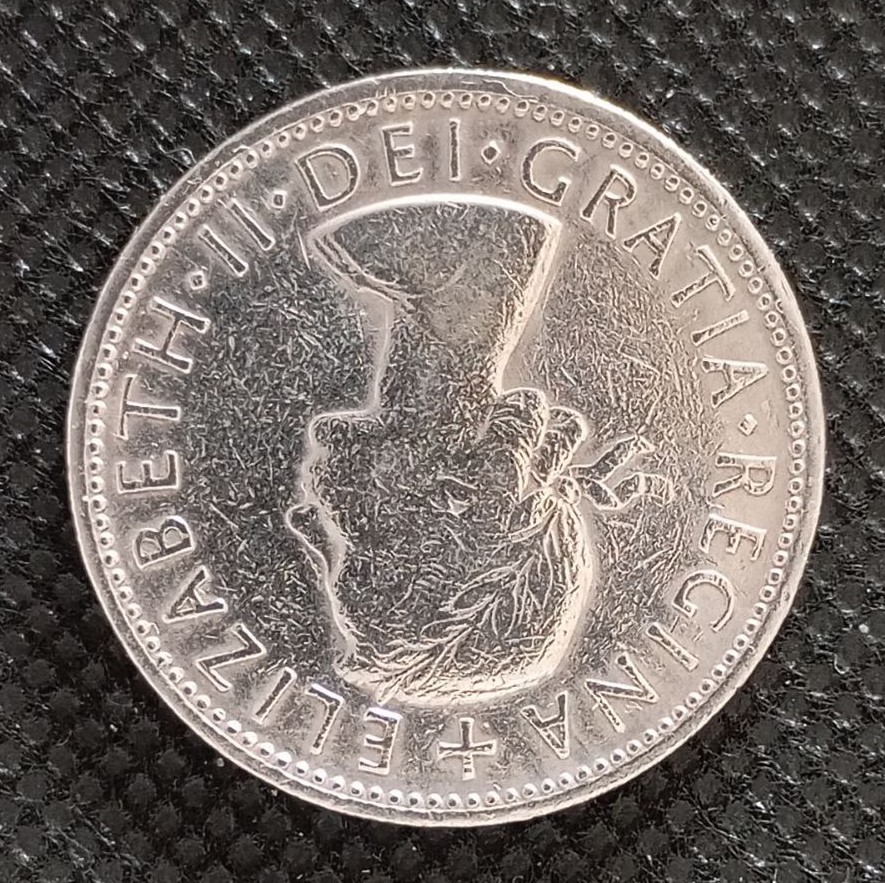 Front side of Great Britain 2 Shillings 1962 coin