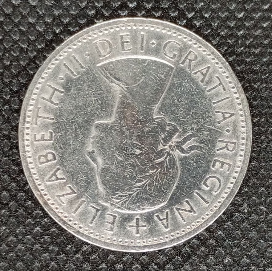 Back side of Great Britain 2 Shillings 1966 coin